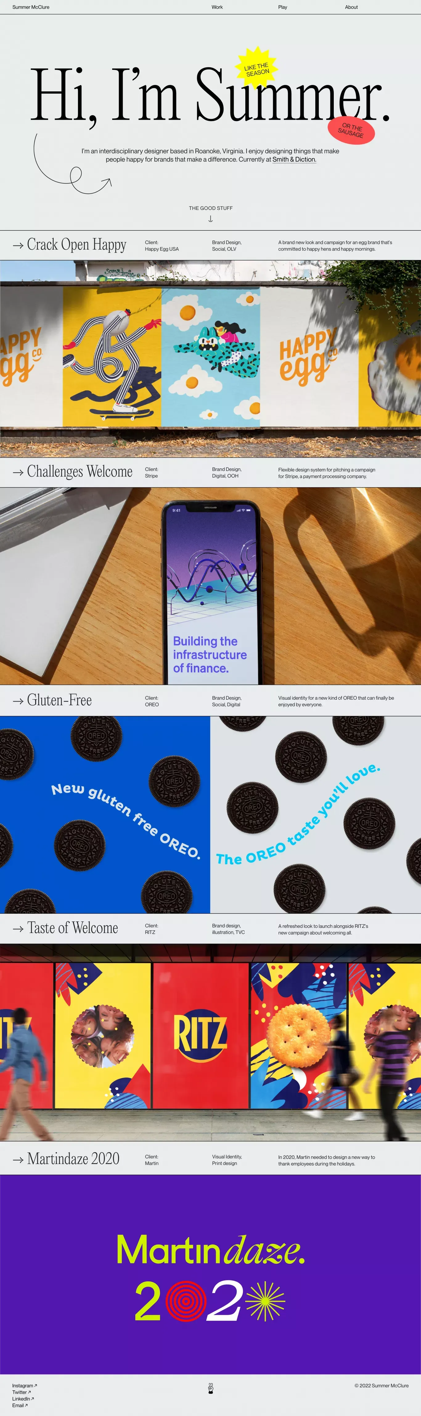 Summer McClure - Portfolio design