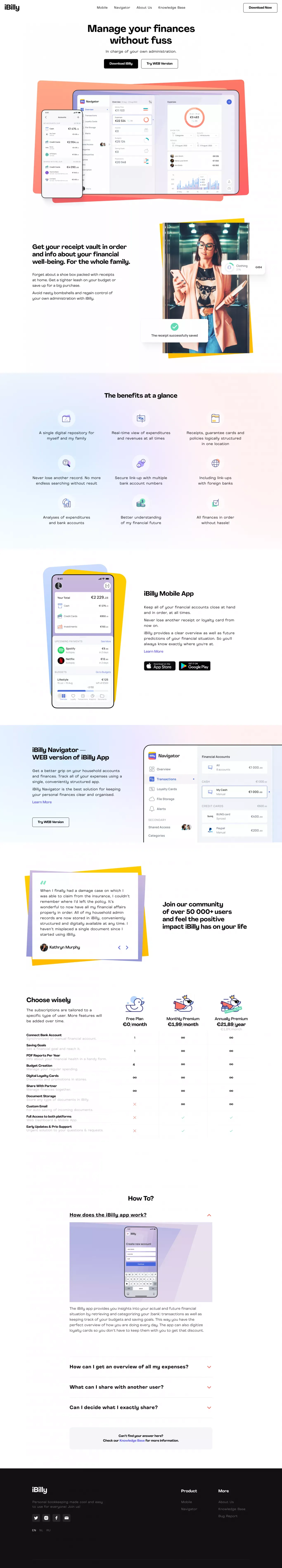 The best budget app for your finances? Download the free app now! - Landing design