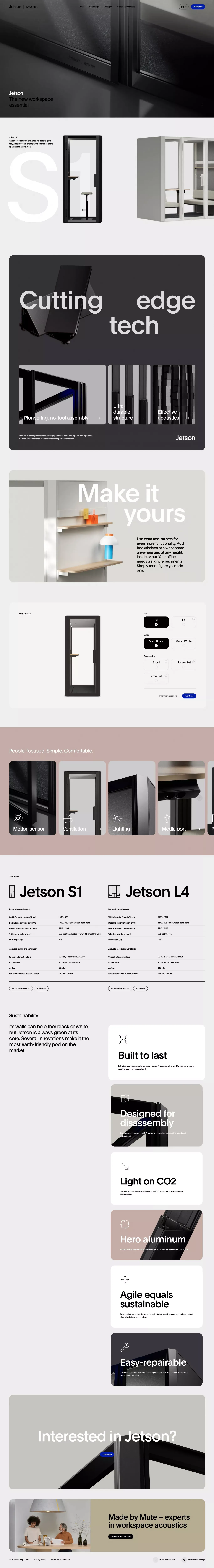 Jetson by Mute - The new workspace essential - Landing design
