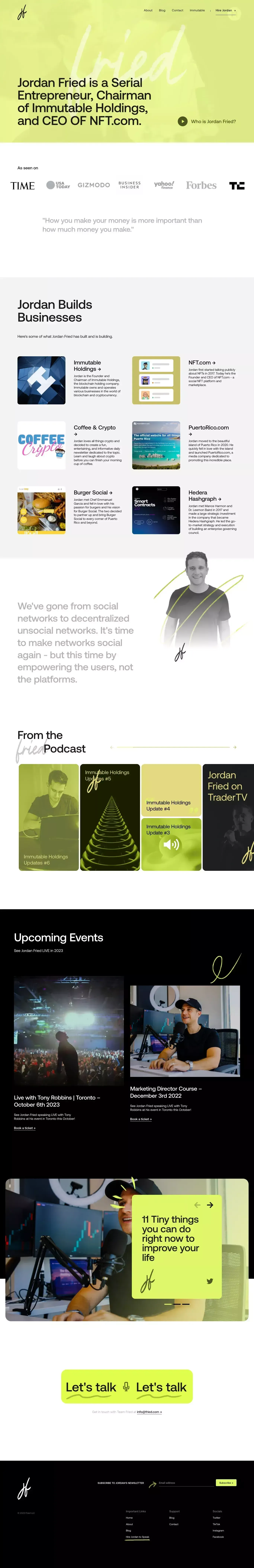 Jordan Fried | Home - Portfolio design