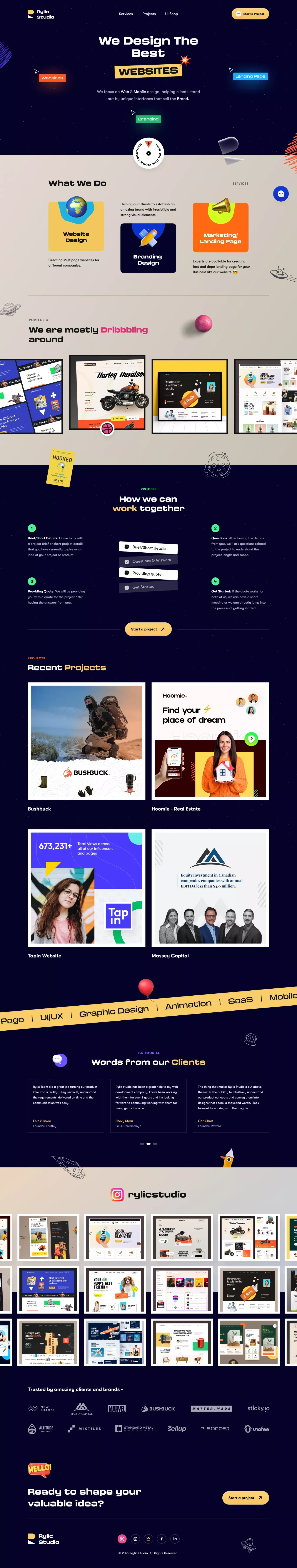 Rylic Studio - Landing design