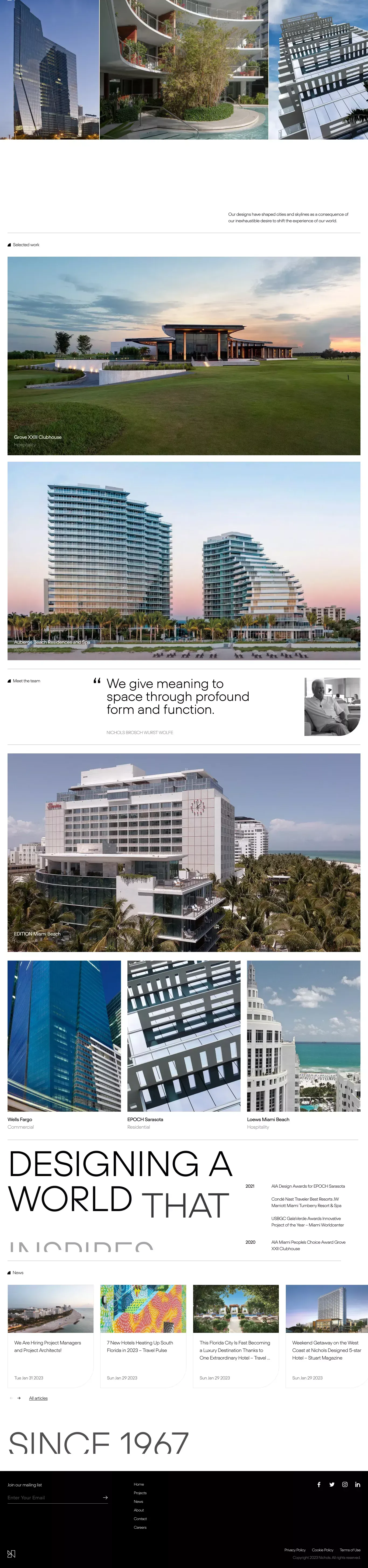 Nichols Architects - website design