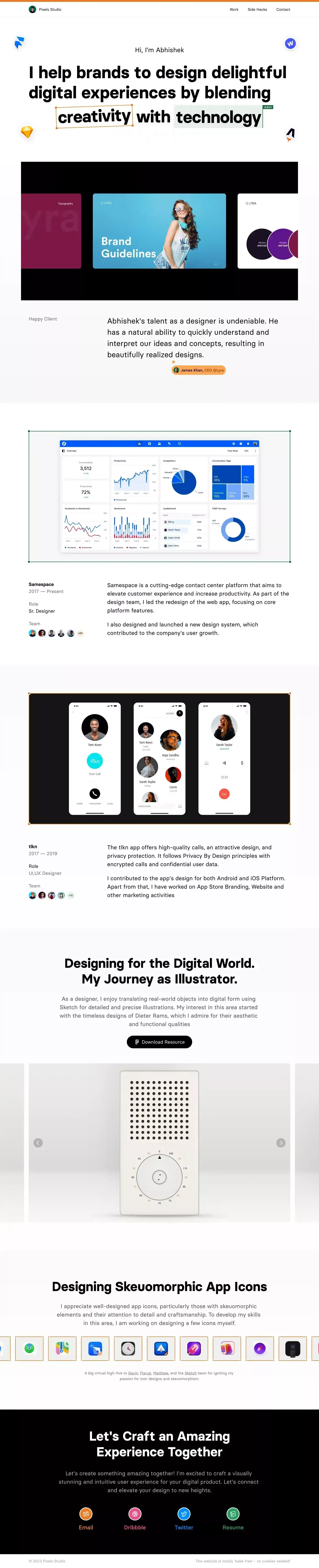 Pixels Studio - Portfolio design