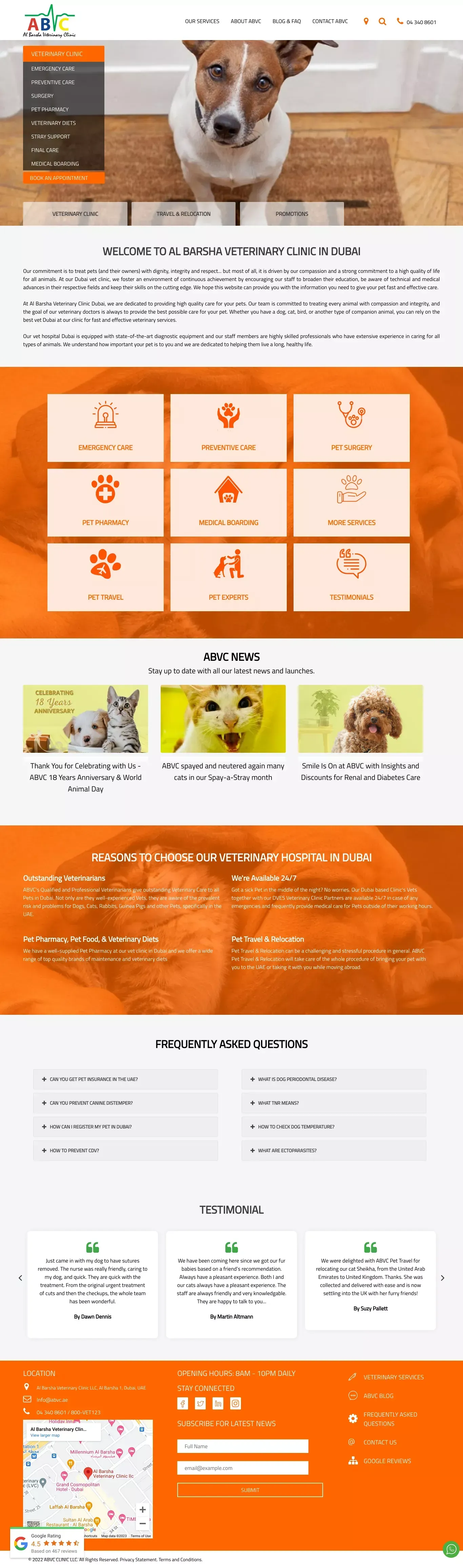 Veterinary Clinic in Dubai | Vet Hospital in Dubai - website design