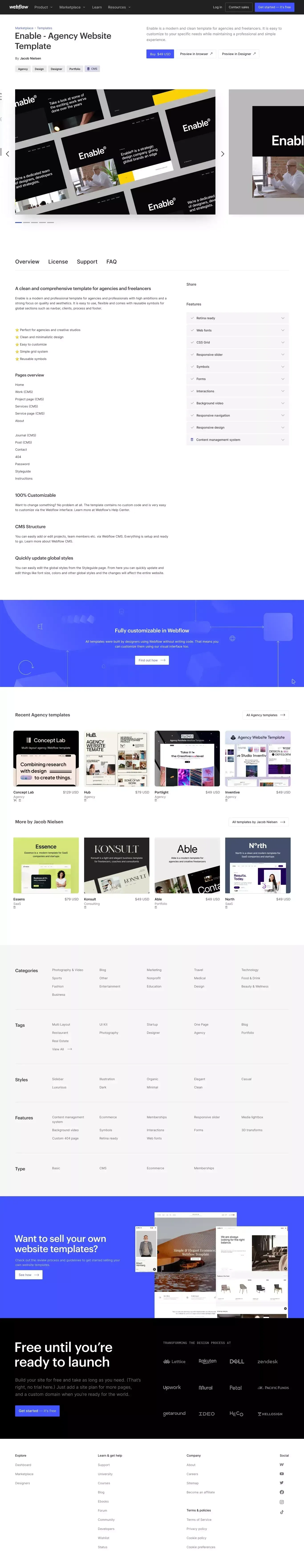 Enable - Agency HTML5 Responsive Website Template - Template design