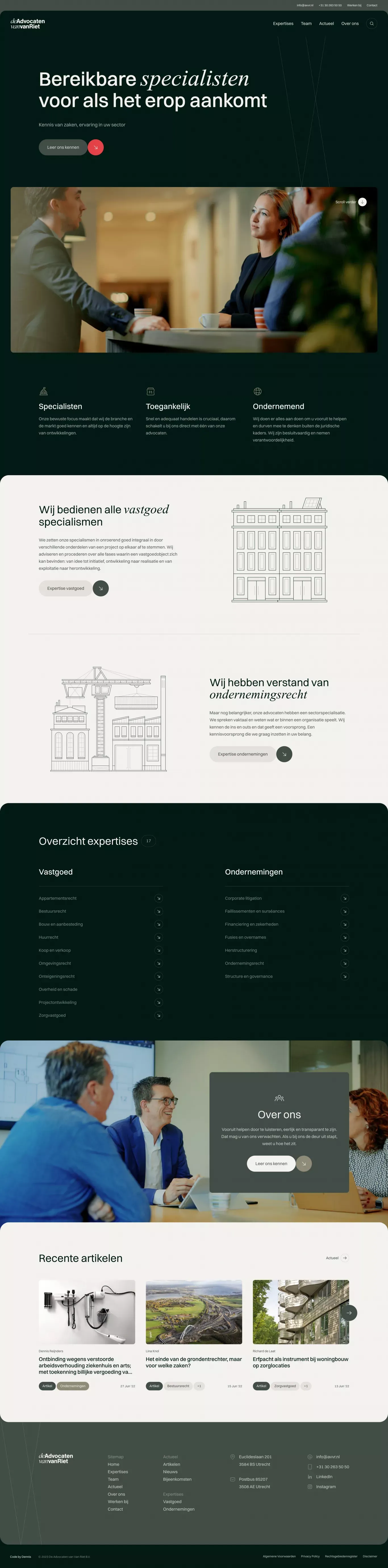 De Advocaten van Van Riet - Vastgoed & Ondernemingen - Portfolio design