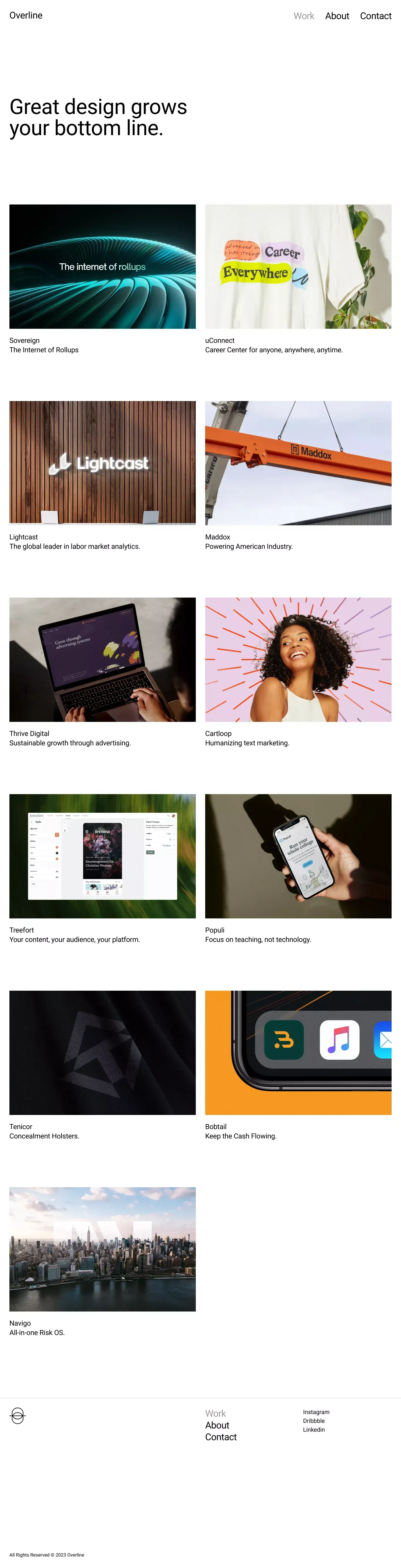 Overline | Upgrade your brand, raise your bottom line. - Portfolio design