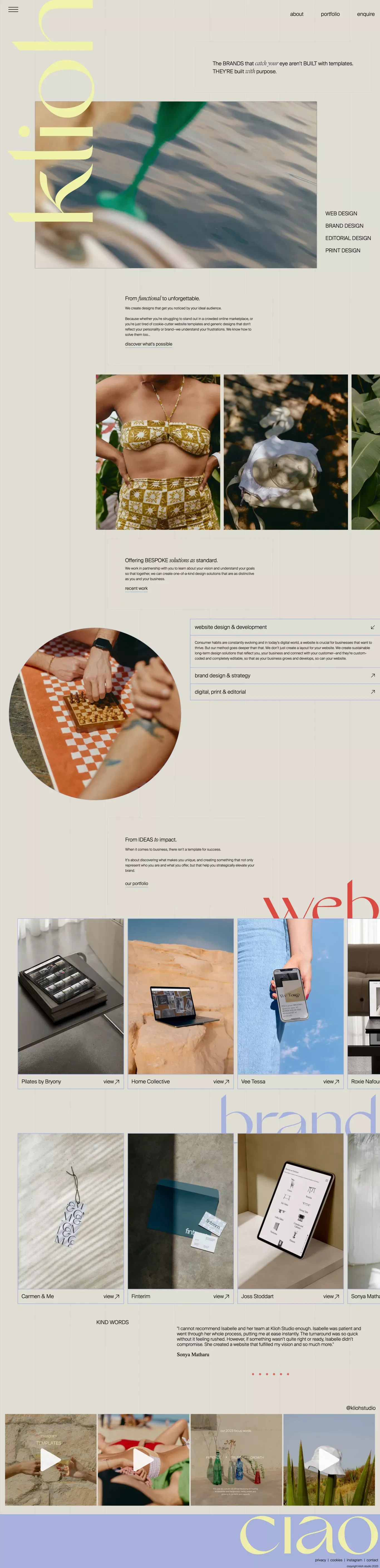Klioh Studio - Portfolio design
