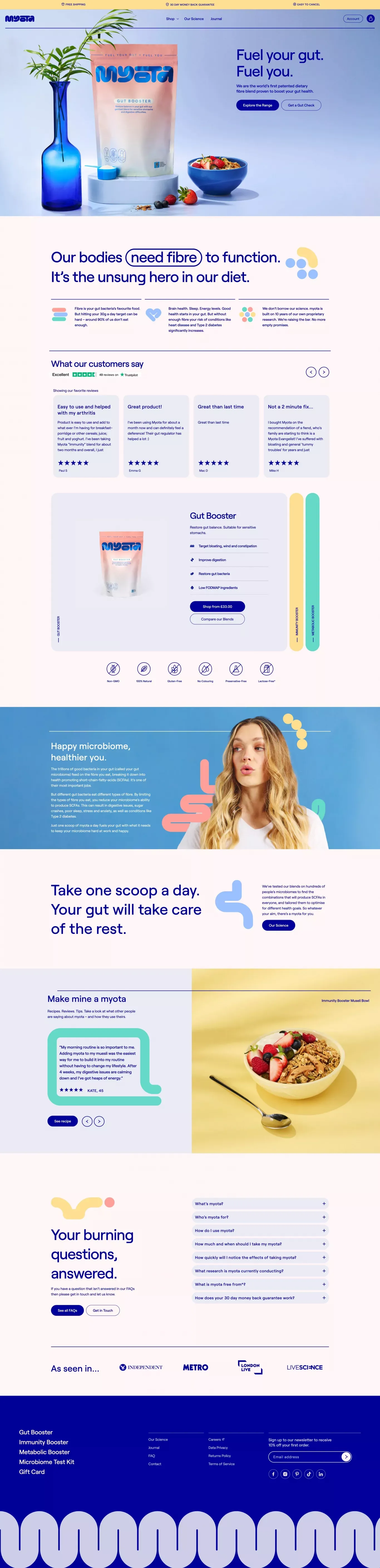 Myota Health - Ecommerce design