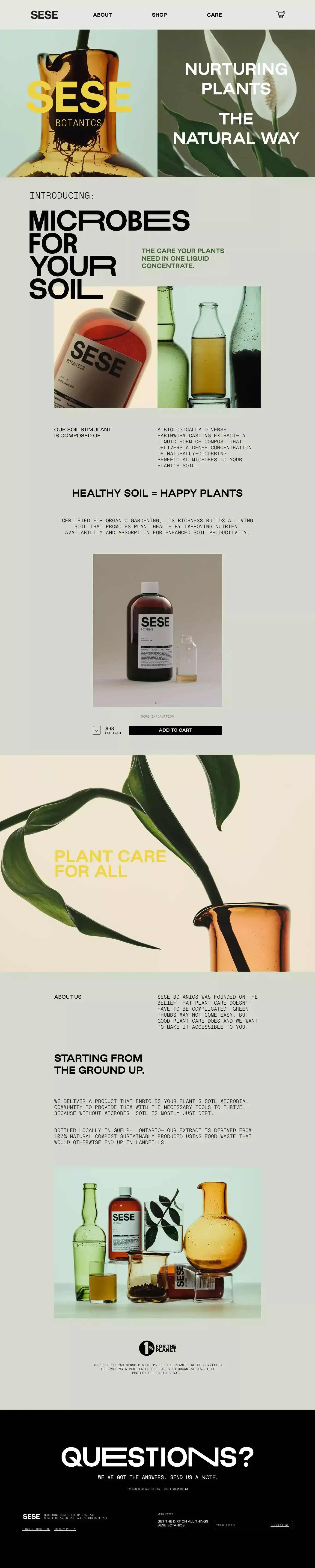 SESE BOTANICS - Ecommerce design