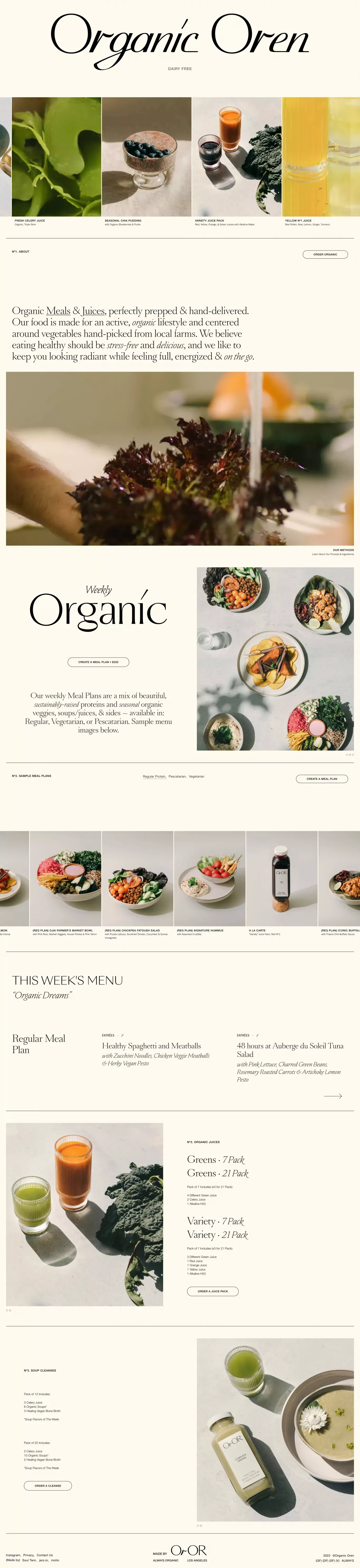 Organic Oren | Los Angeles - Landing design