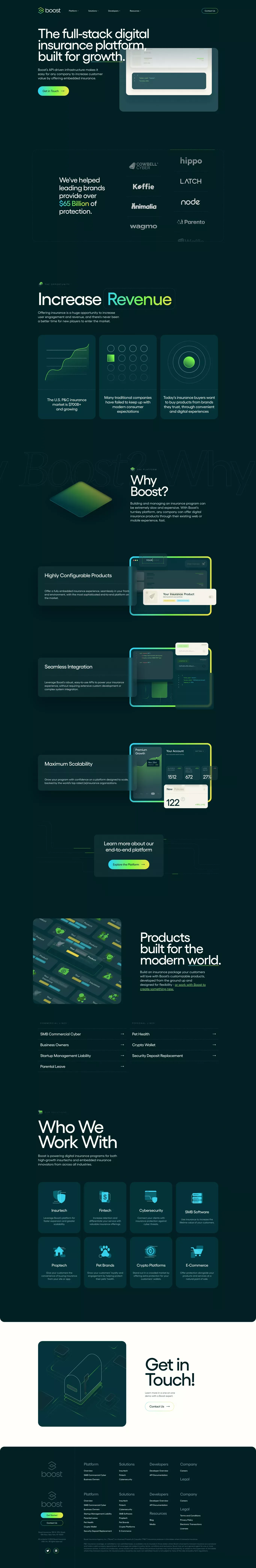 Boost - The Digital Insurance Platform - Landing design