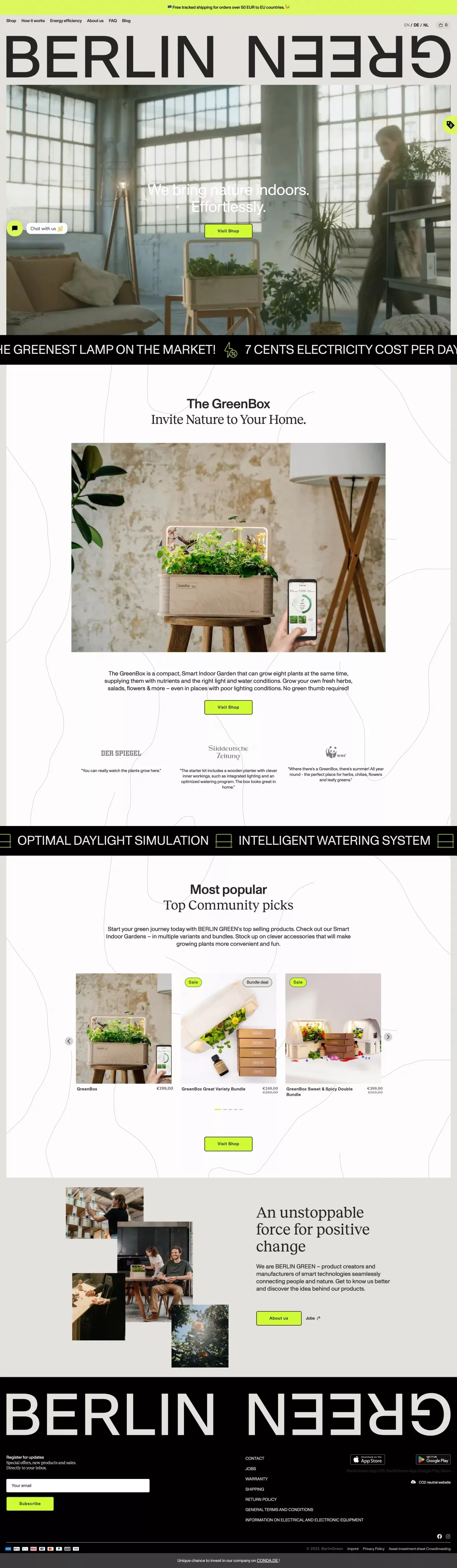 Smart Indoor Garden | GreenBox is your Smart Indoor Garden with LED – BerlinGreen - Ecommerce design