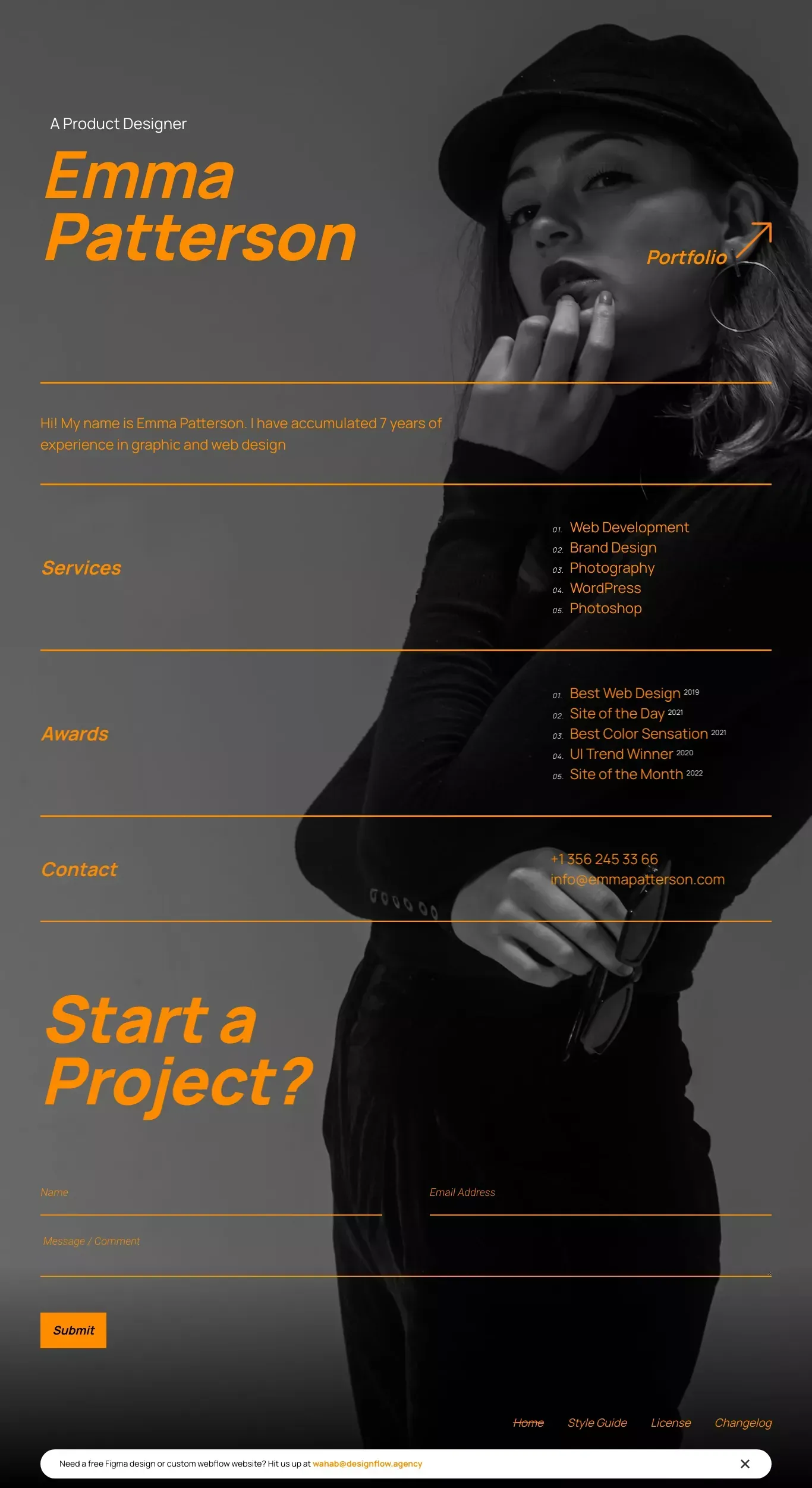 Emma Patterson - Webflow HTML website template - Portfolio design