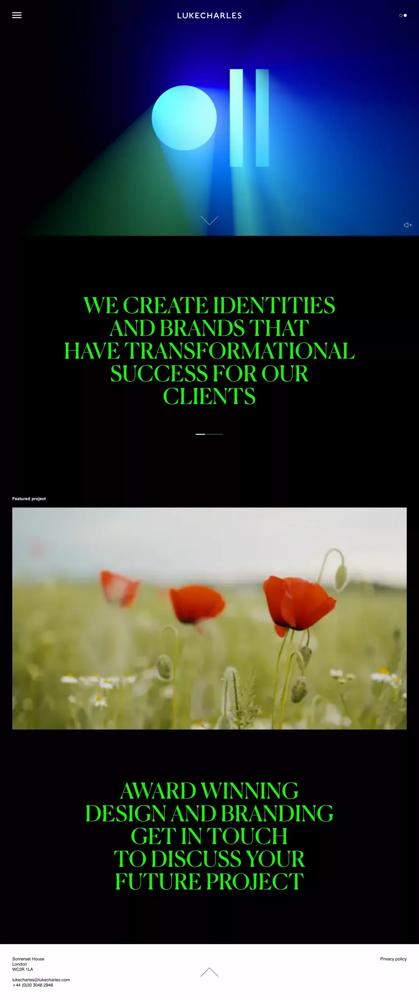 LUKECHARLES | Award winning design & branding - Portfolio design