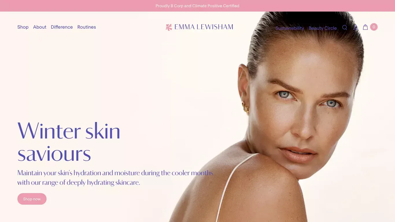 Emma Lewisham | A New Vision Of Beauty - Ecommerce design