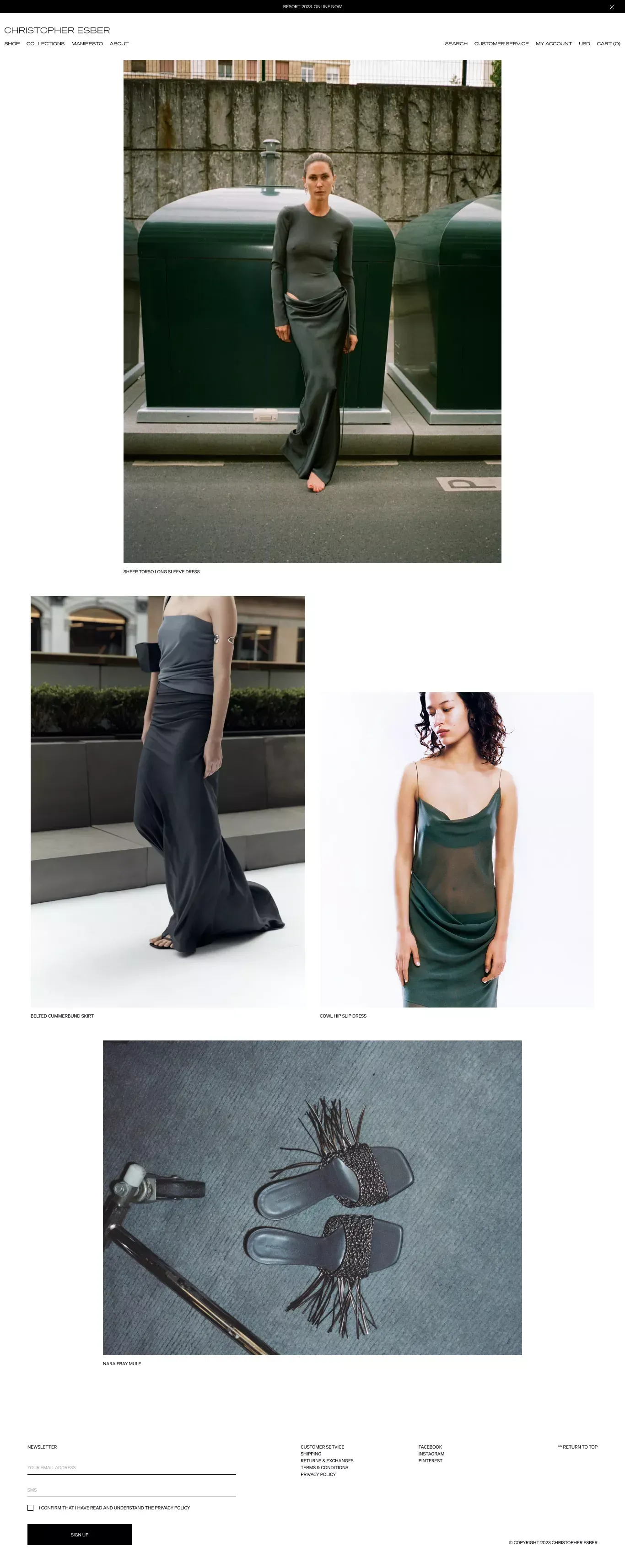 Ready to Wear Designer Christopher Esber - Ecommerce design
