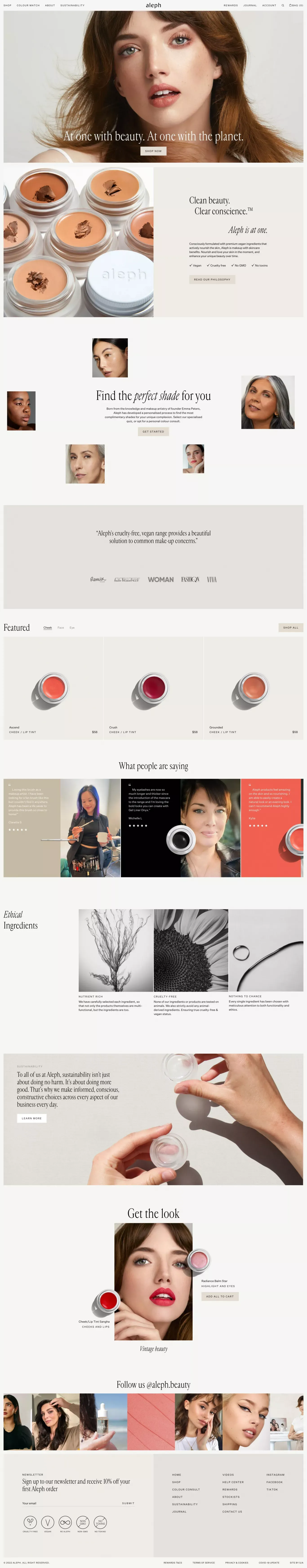 Aleph Beauty - Ecommerce design