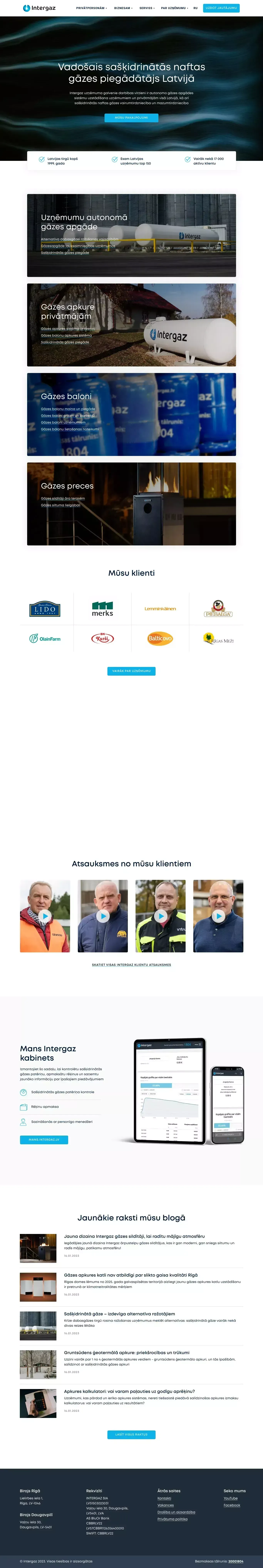 Gāzes apgādes sistēmas, gāzes baloni, sašķidrinātā gāze - website design