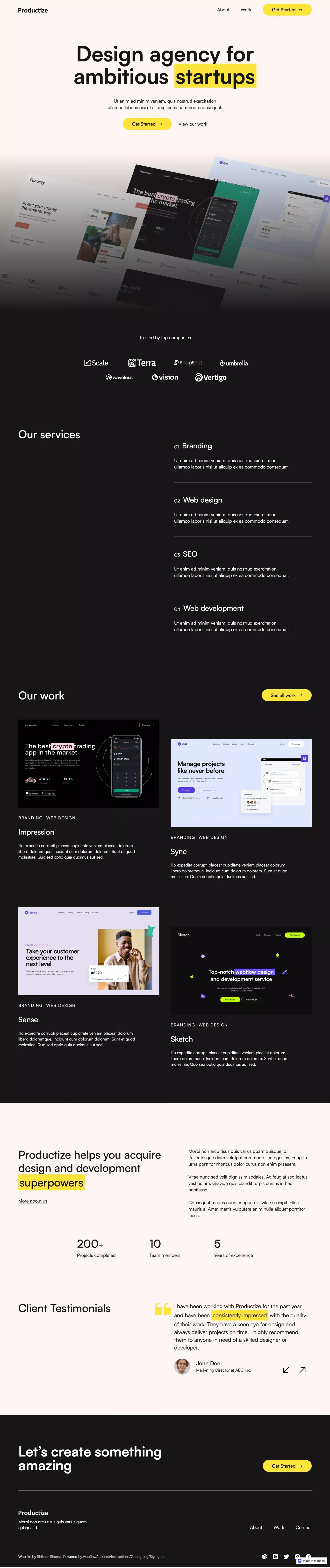 Home | Productize - Webflow HTML Website Template - Template design