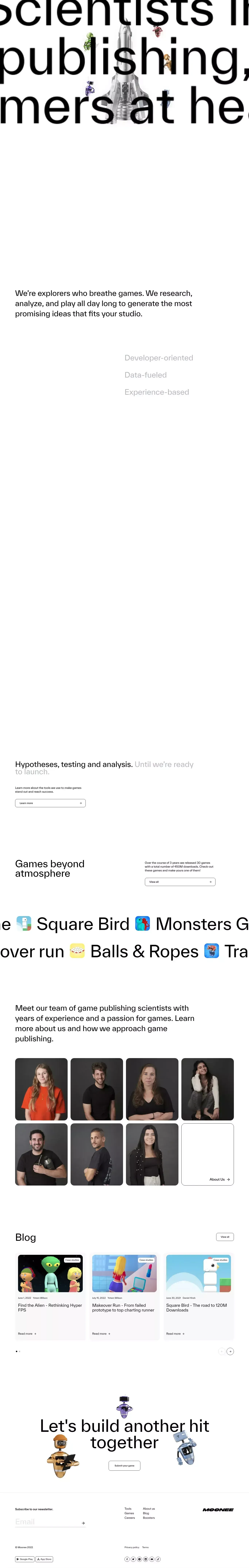 Moonee: Leading Mobile Game Publisher with Full-Service Support for Game Studios - website design