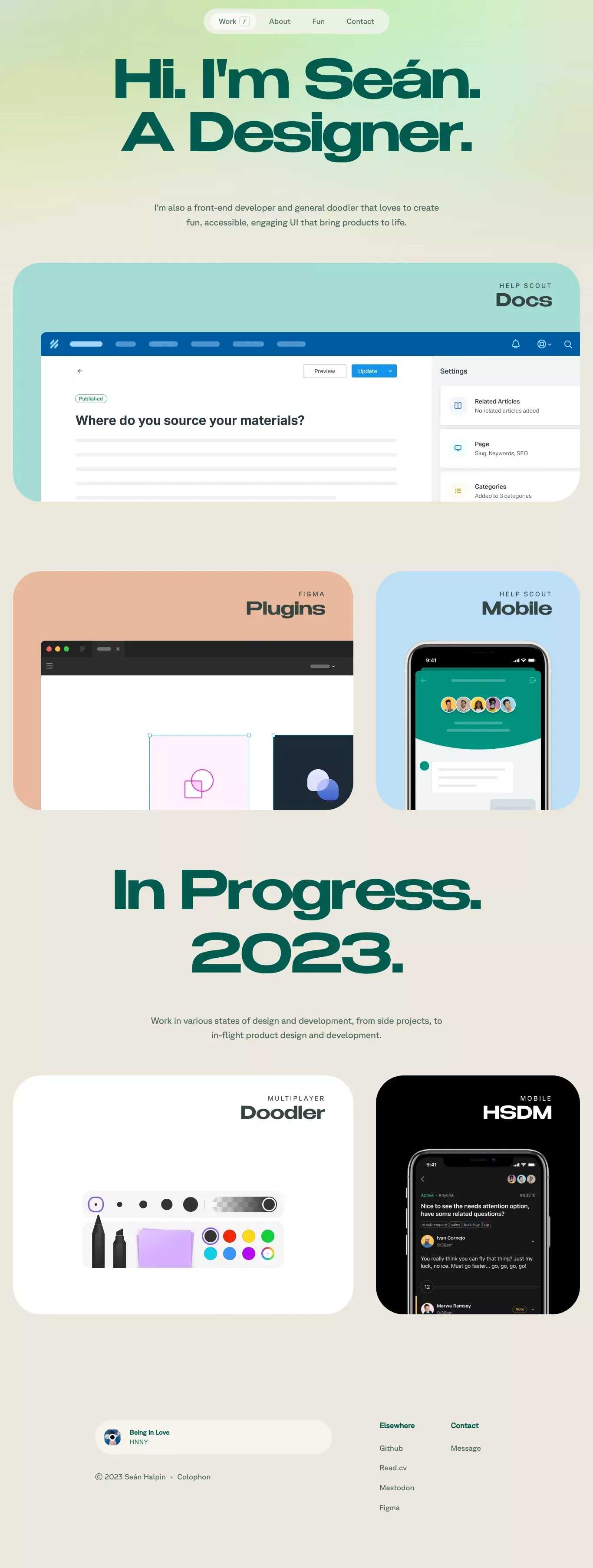 Seán Halpin • Product Designer - Portfolio design