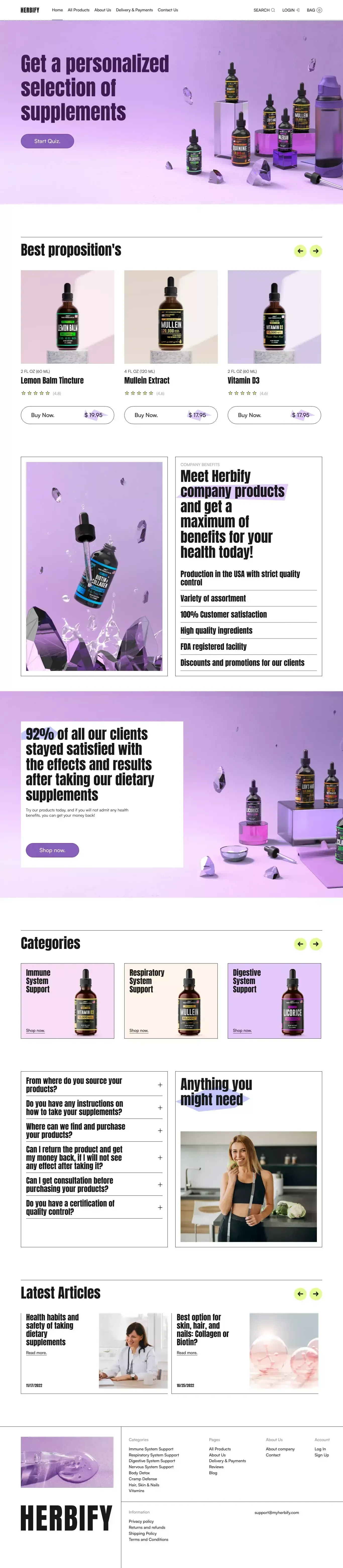 Herbify - Ecommerce design