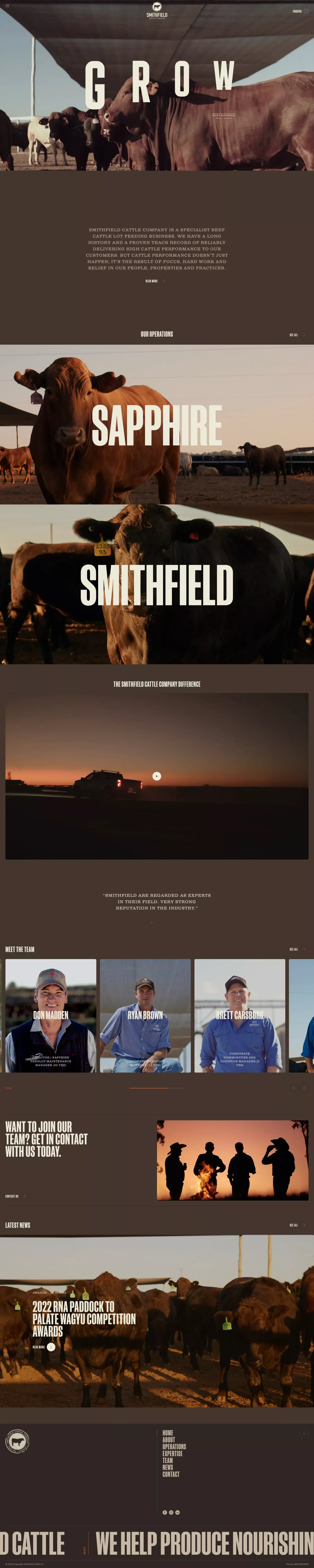 Smithfield Cattle Co. - Landing design