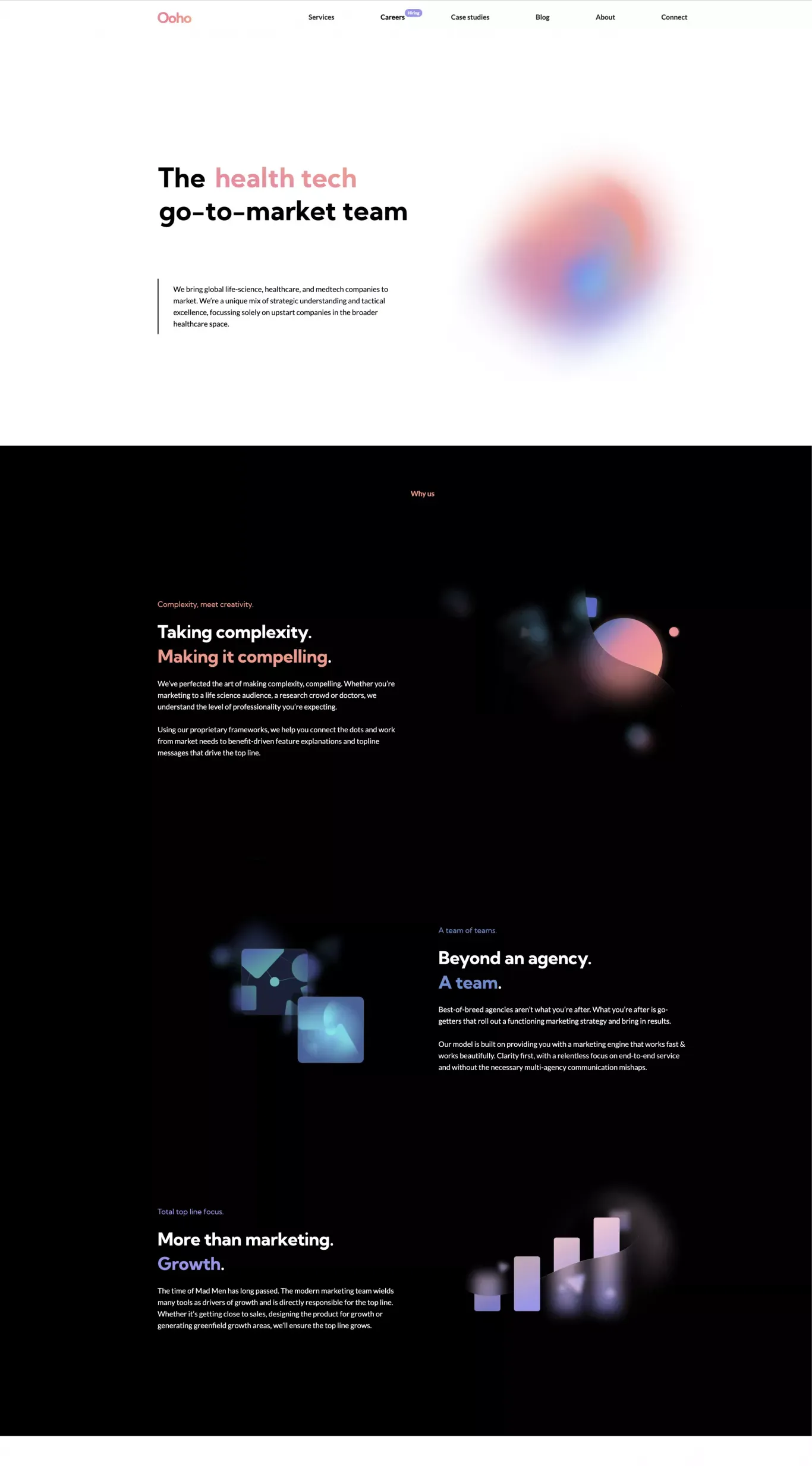 Ooho | Go-to-market team for health tech - Landing design