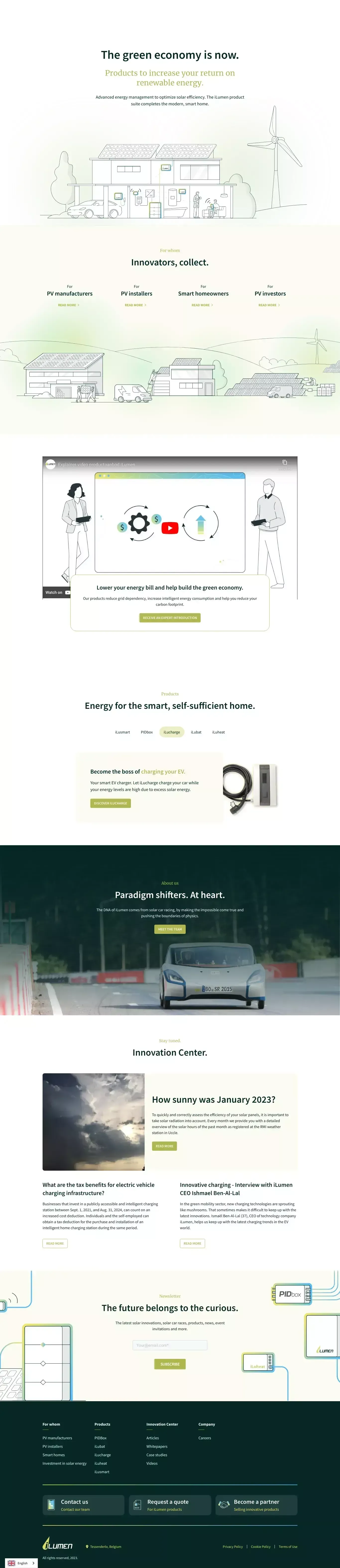 iLumen - The green economy starts here. - Landing design
