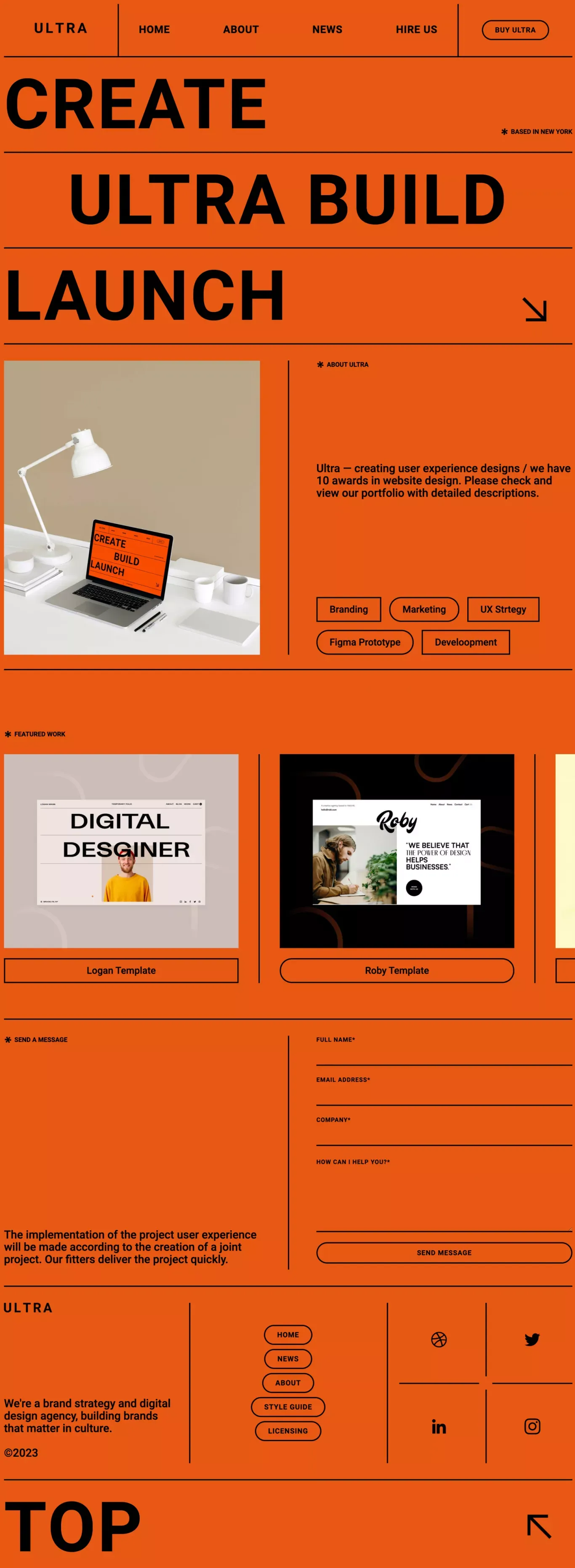 Ultra - Webflow Ecommerce website template - Template design