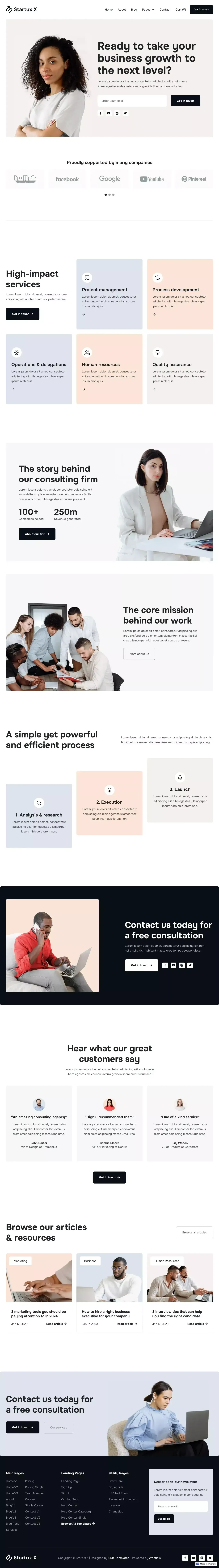 Startux X - Webflow Ecommerce website template - Template design