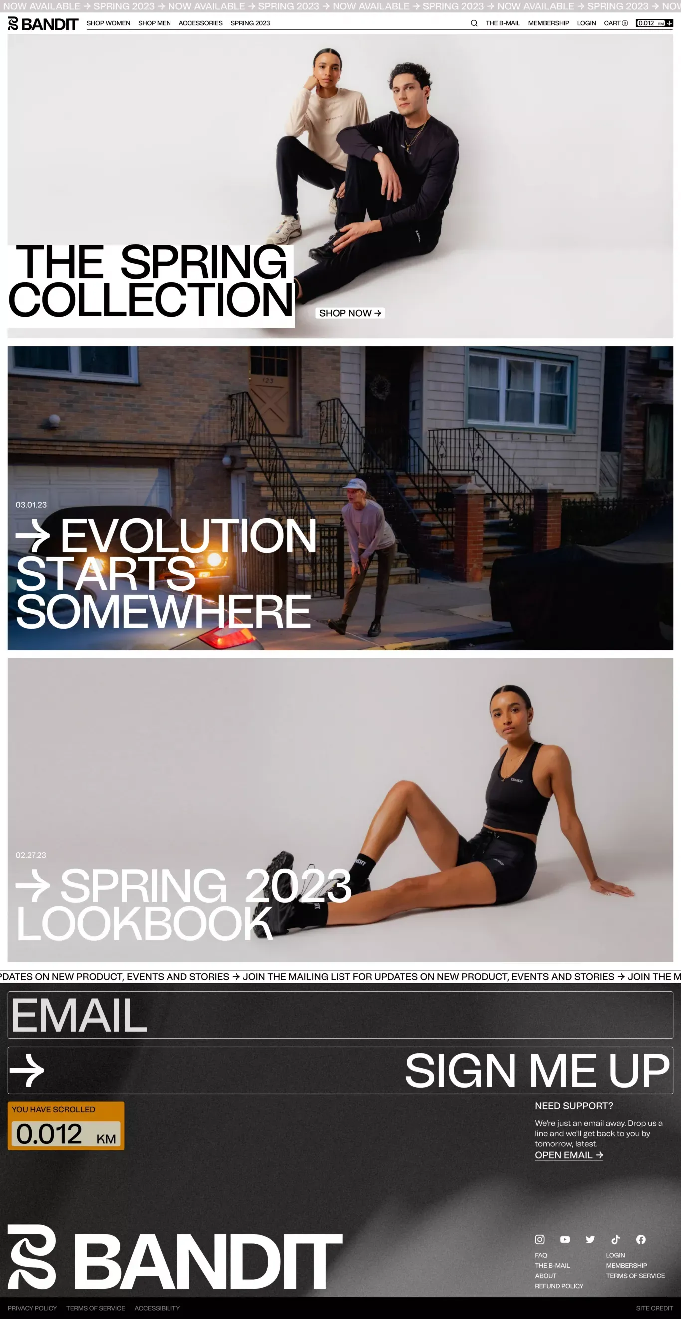 Bandit Running - Ecommerce design