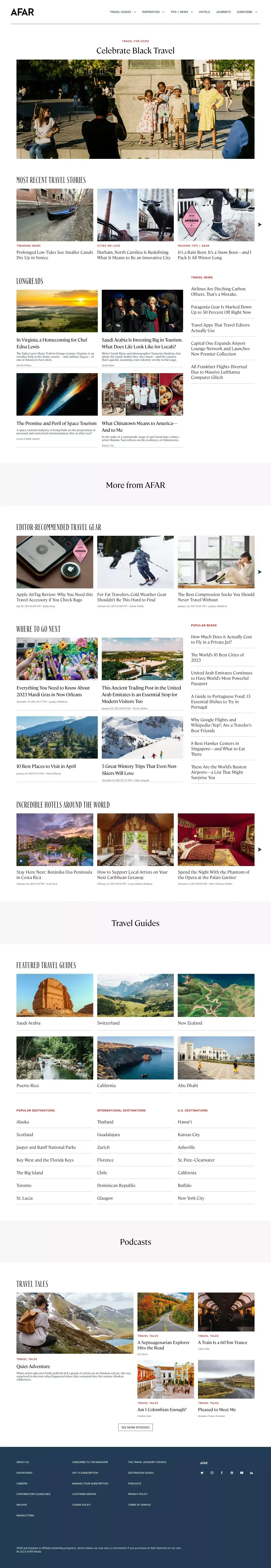 Travel Stories, News, and Guides for Discerning Travelers -  AFAR - Blog design