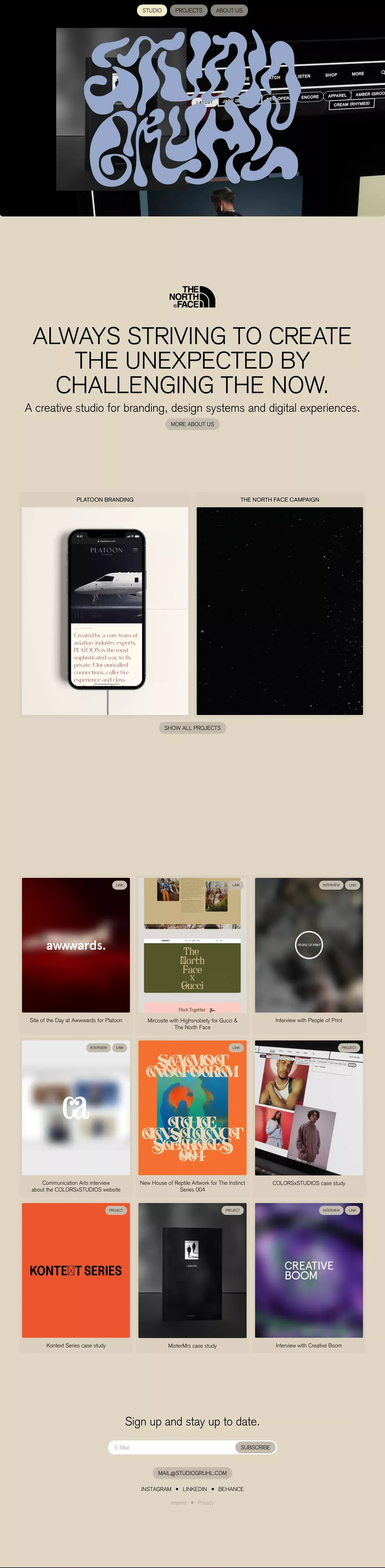 Studio Gruhl - Portfolio design