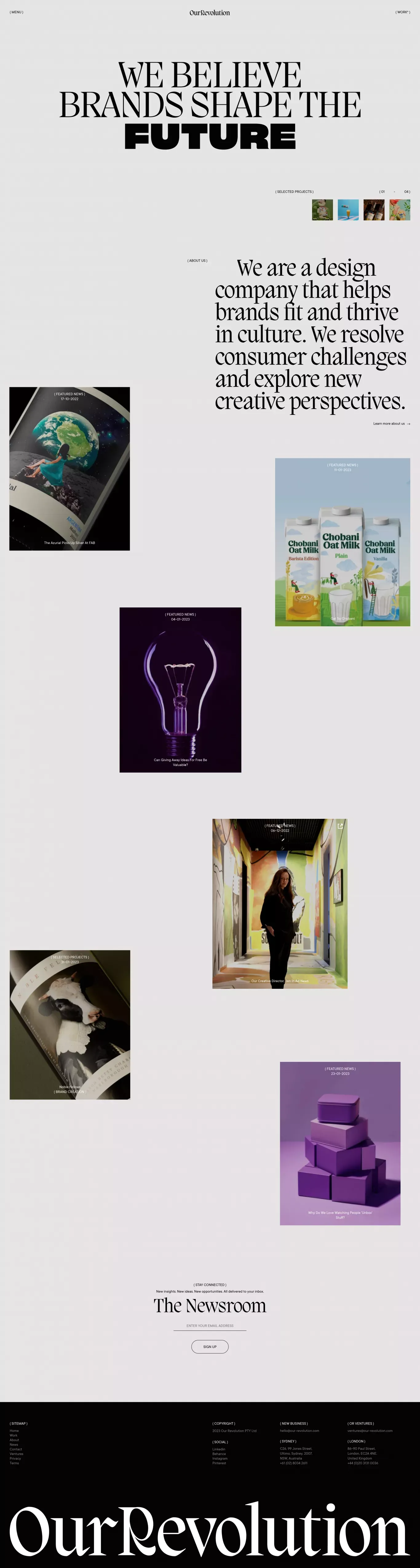 Brand Design Agency | Sydney | London - Portfolio design