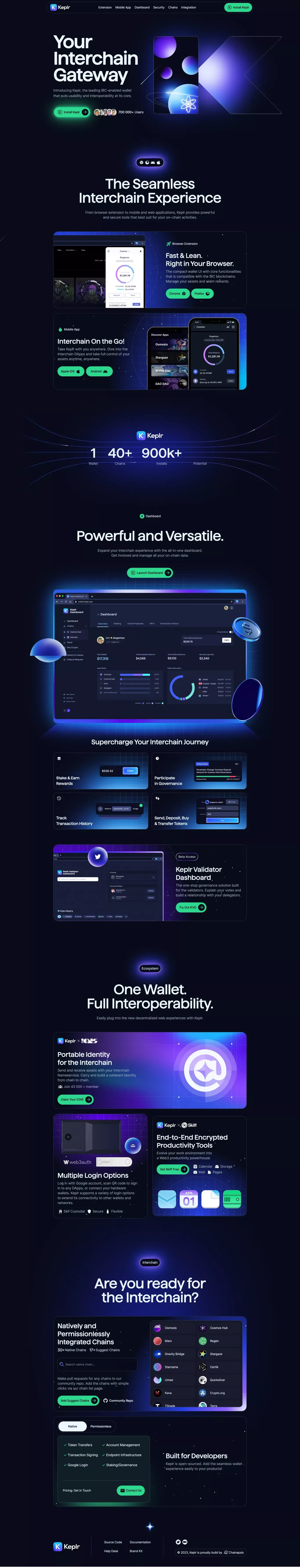 Keplr Wallet | Your Interchain Gateway - Landing design