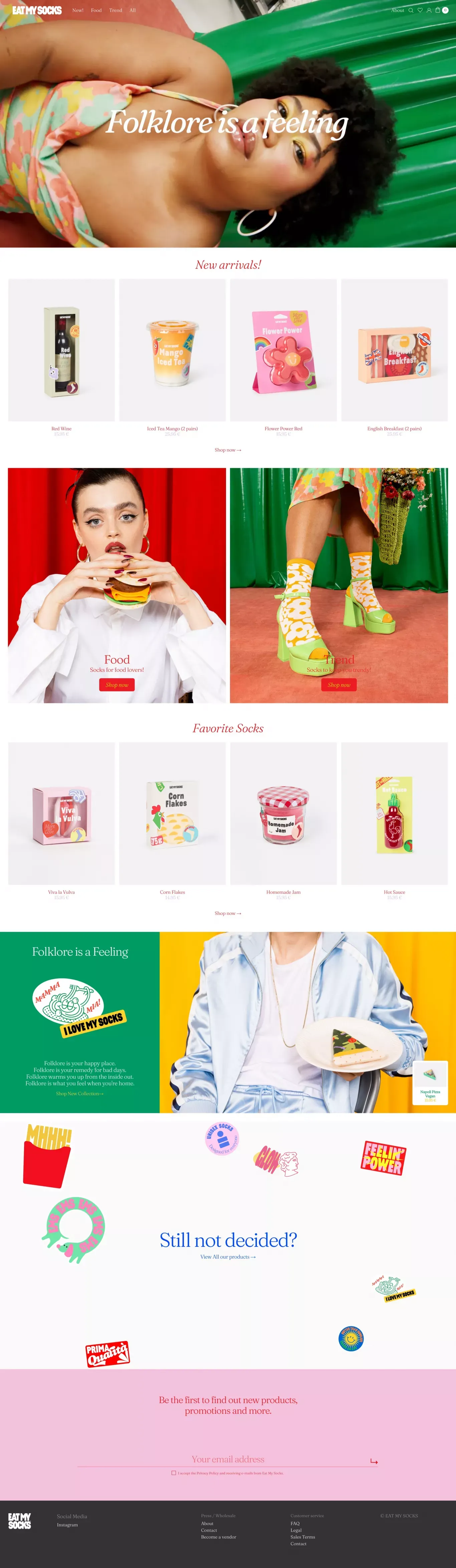 Cool & Unique Shaped Socks | Eat My Socks - Ecommerce design