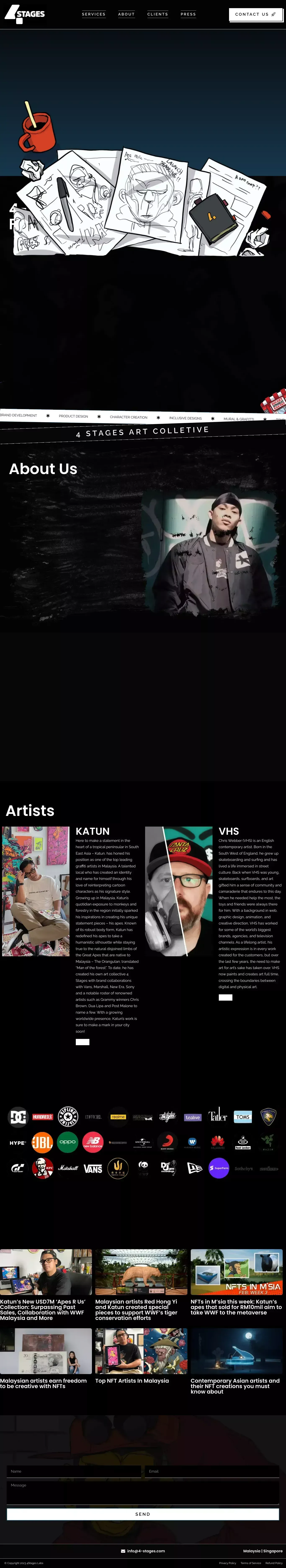 4-Stages | Art Collective Of Worldwide Talent - Landing design