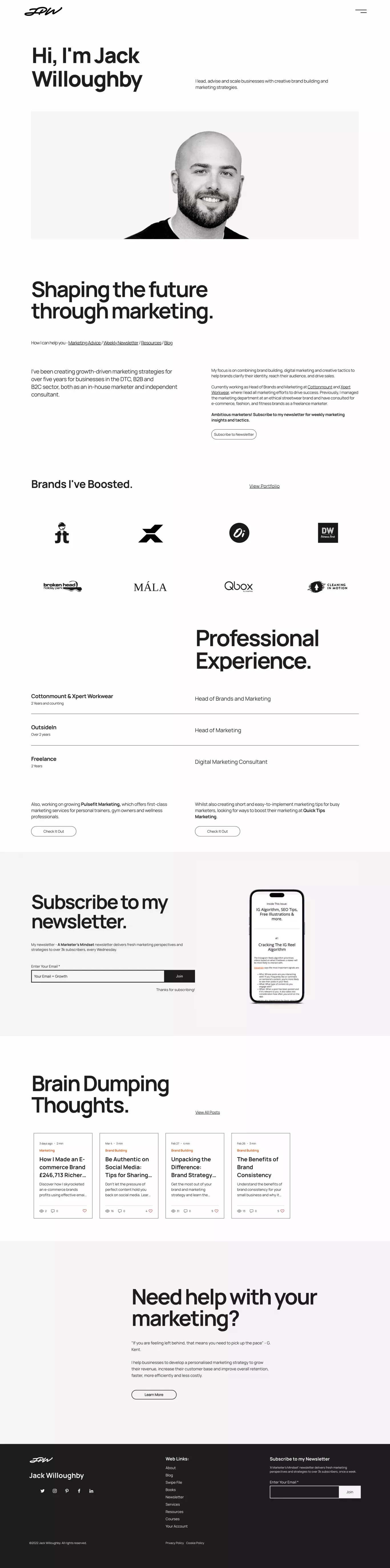 Jack Willoughby | Brand Building and Marketing Strategy - Portfolio design