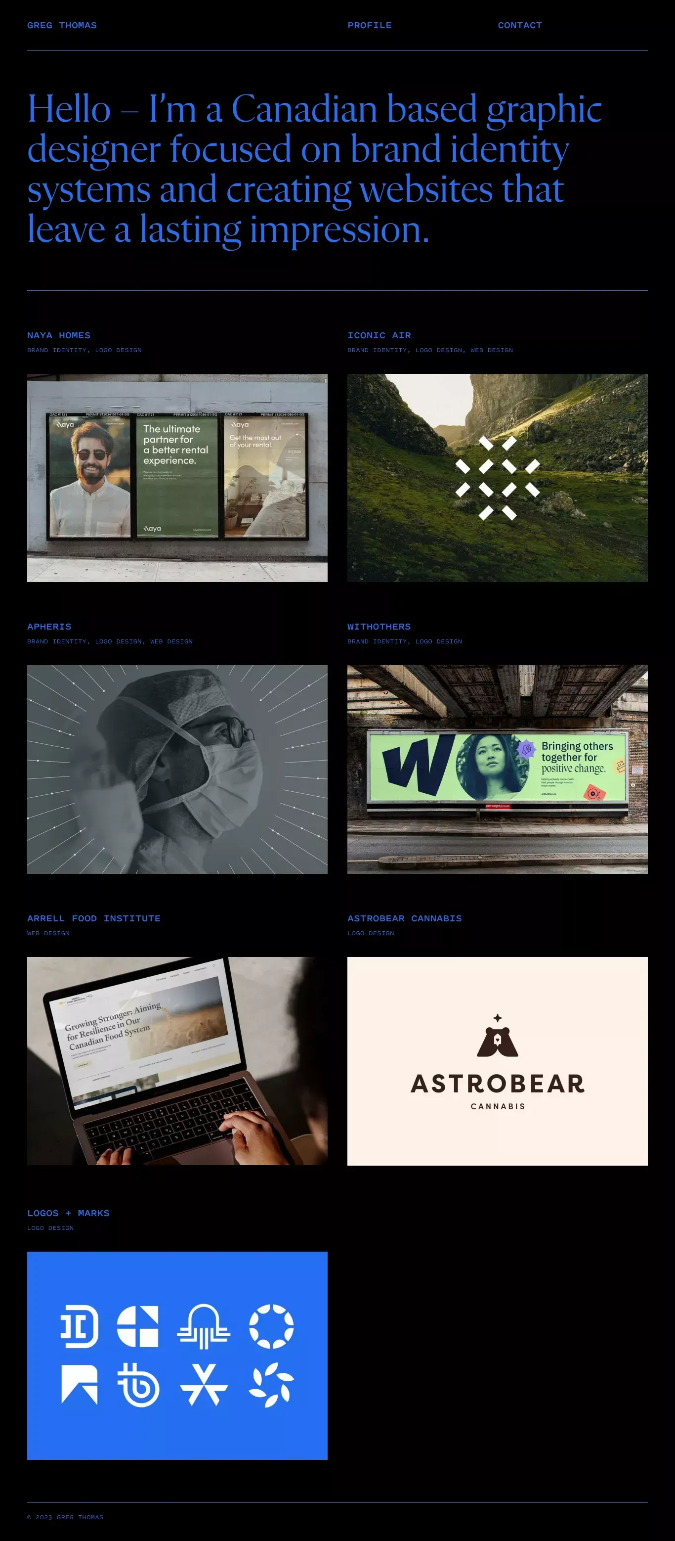 Greg Thomas – Portfolio - Portfolio design