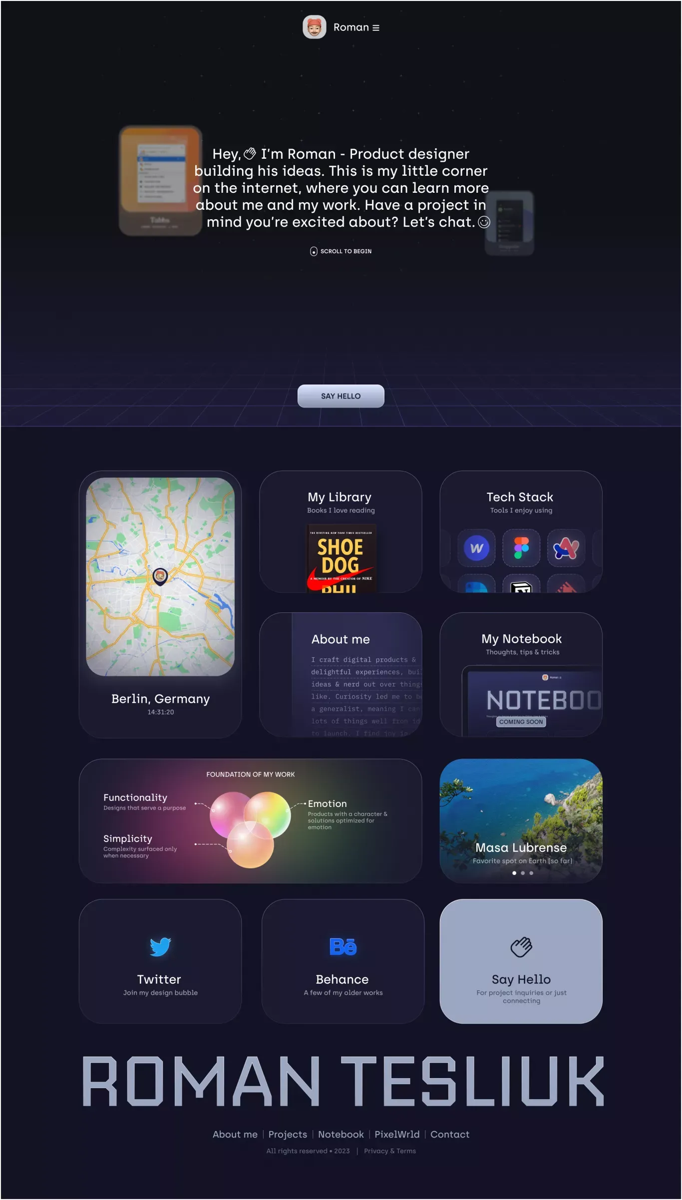 Roman Tesliuk - Portfolio design