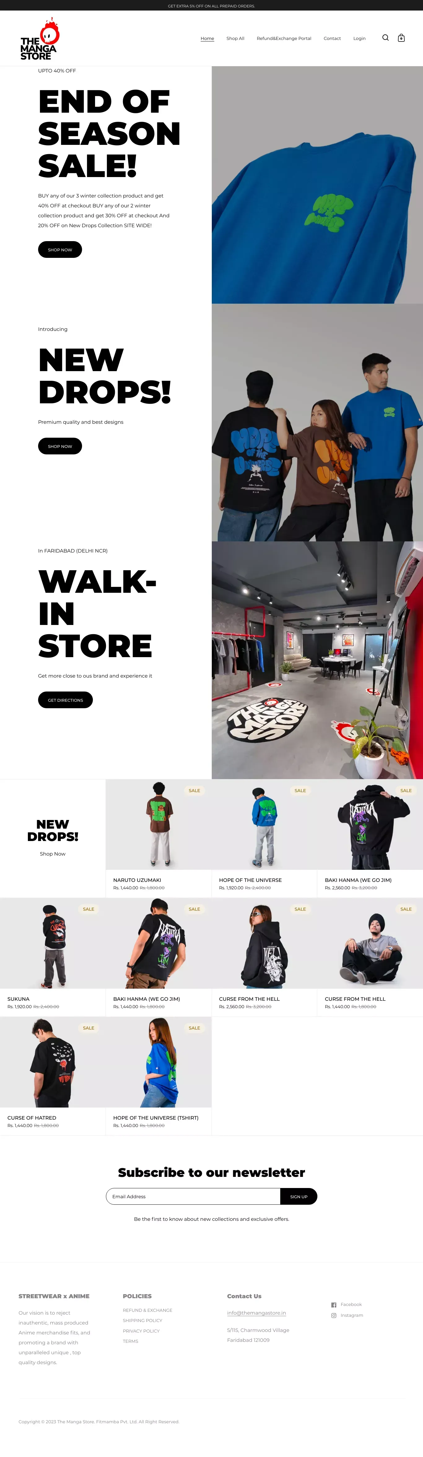 The Manga Store - Ecommerce design