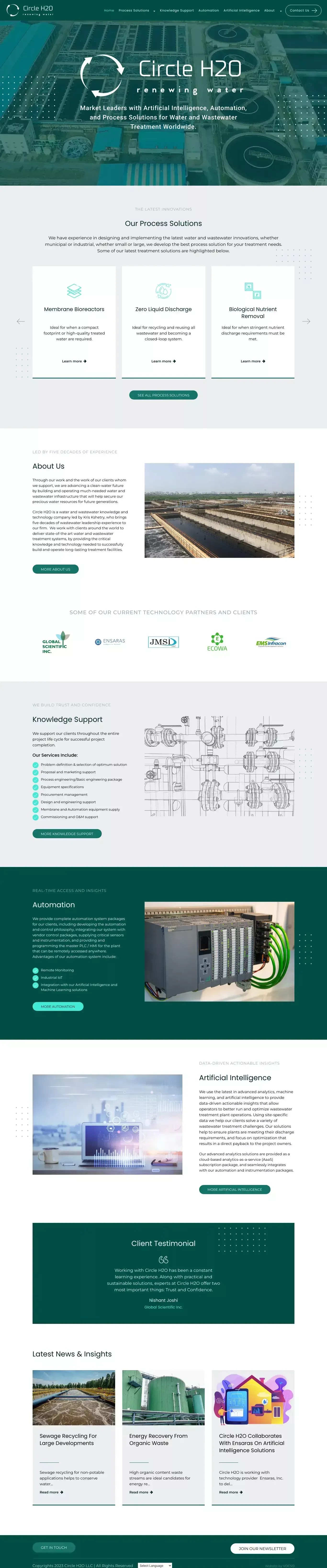 Water and Wastewater Treatment - Wastewater Recycle and Reuse - Process Design and Plant Automation Solutions - Landing design