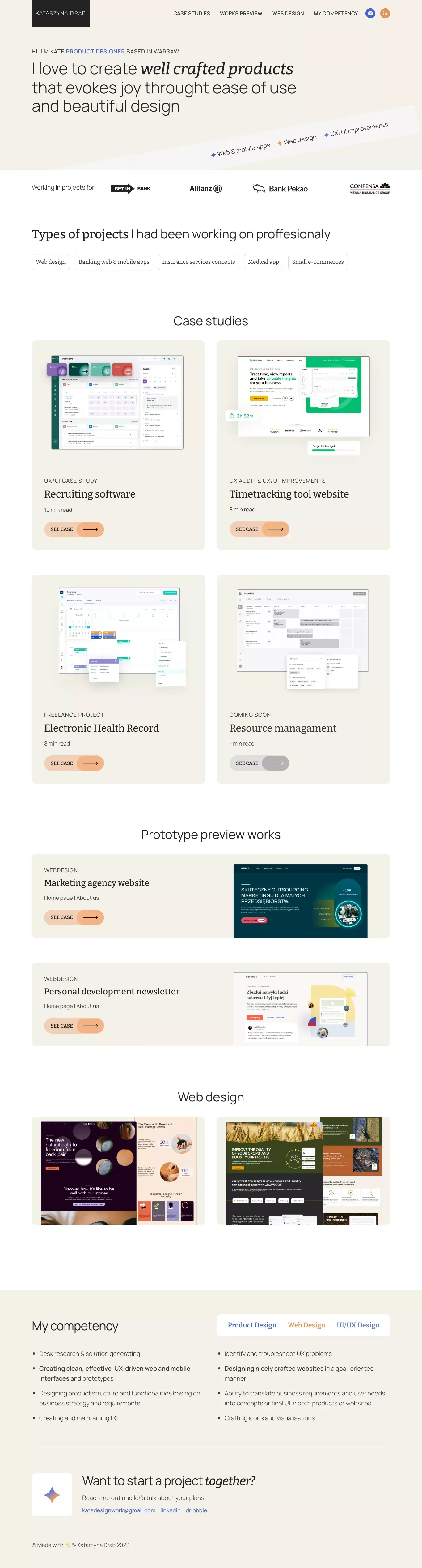Katarzyna Drab — Product Designer - Portfolio design