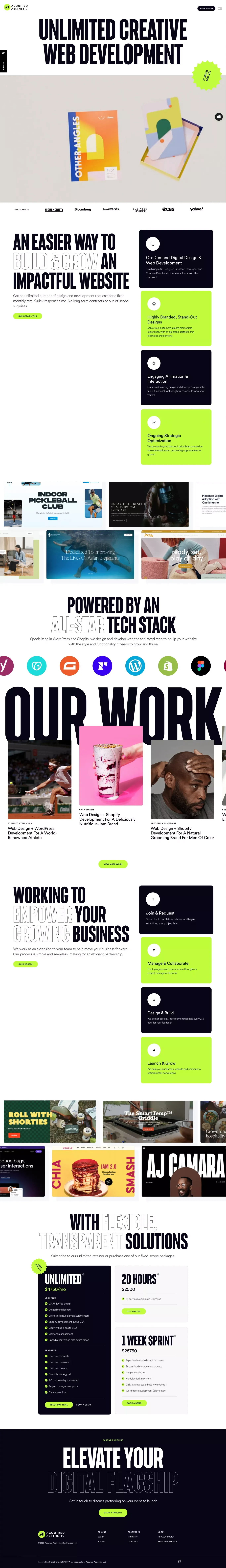 Acquired Aesthetic® – ACQ AEST™ | Impactful Web Experiences - Landing design