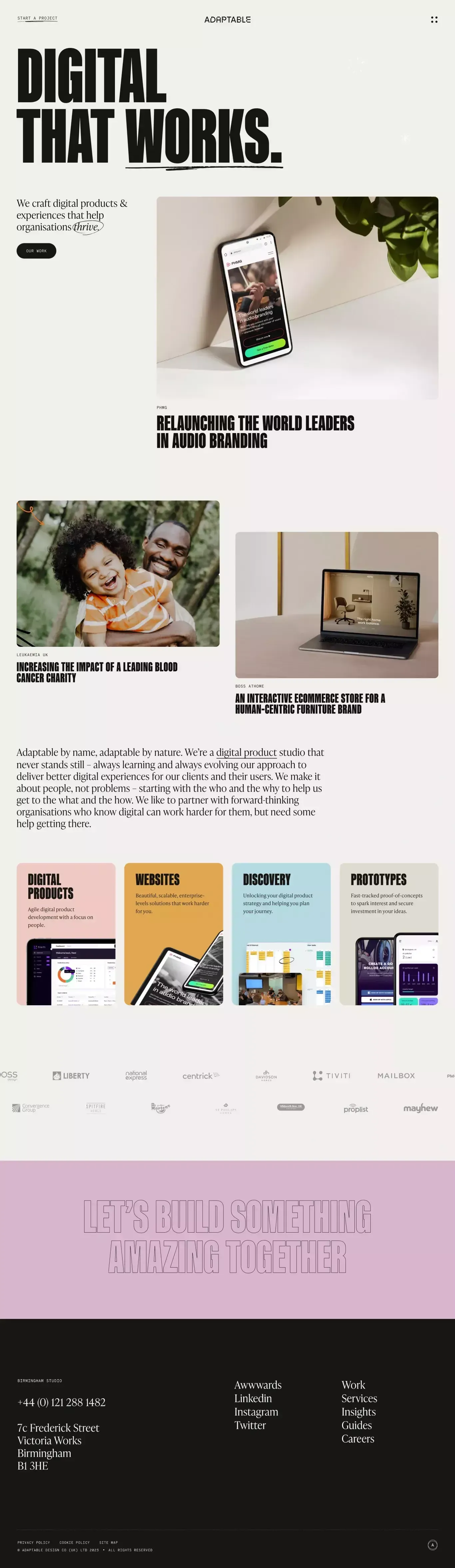 Digital Product Studio Birmingham | Adaptable - Portfolio design