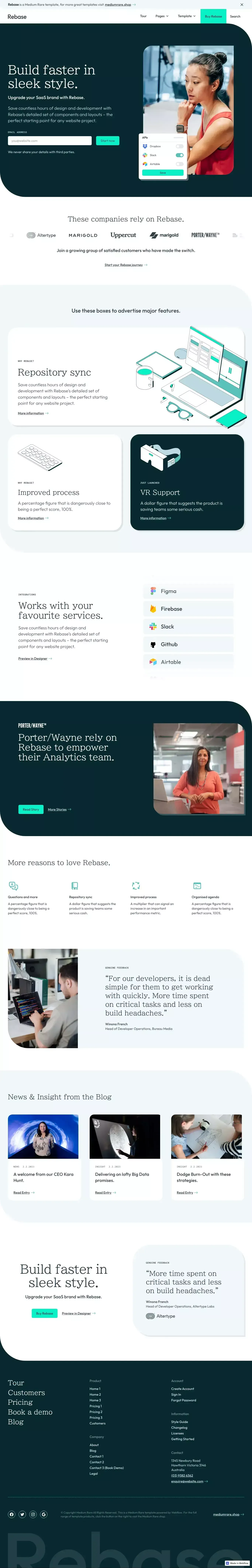 Rebase - Webflow HTML Website Template - Template design