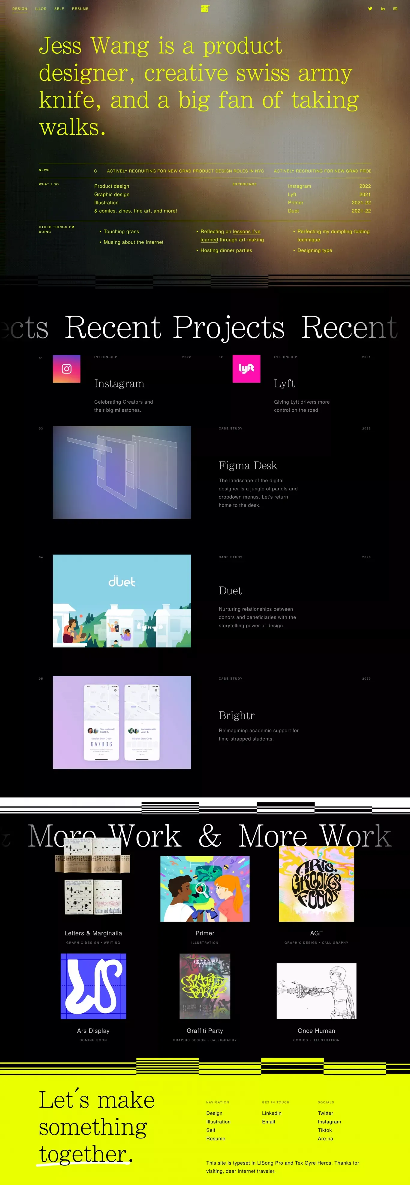 Jess Wang - Portfolio design