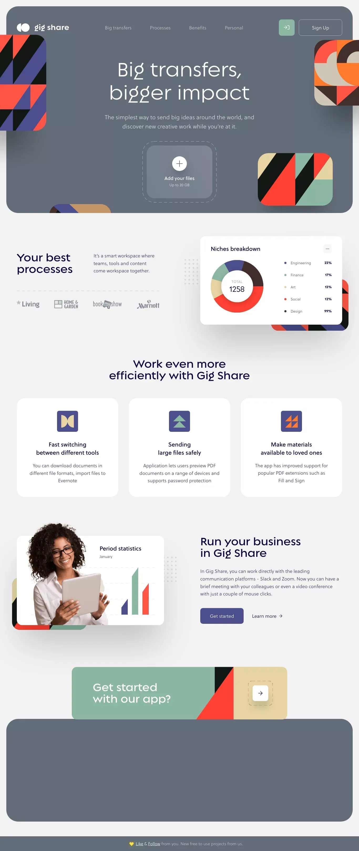 Gig Share - Landing design